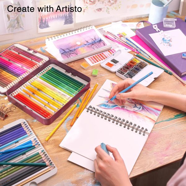 Artisto Premium Watercolor Pencils | Set of 72, Quality 3.5mm Soft Core Leads, Water-Soluble Pencils, Perfect for Beginner & Advanced Artists - Image 6