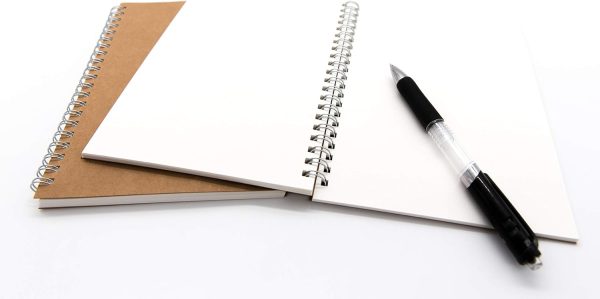 Blank Spiral Notebook, 9-Pack, Soft Cover, Sketch book, 100 Pages / 50 Sheets, 7.5 inch x 5.1 inch (Brown) - Image 2