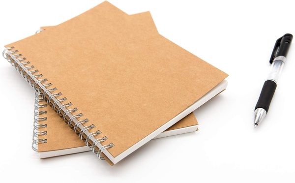 Blank Spiral Notebook, 9-Pack, Soft Cover, Sketch book, 100 Pages / 50 Sheets, 7.5 inch x 5.1 inch (Brown) - Image 5