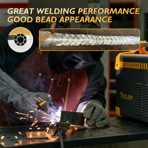TOOLIOM ER70S-6 .030"(0.8 mm) Mild Steel MIG Solid Welding Wire on 10-Pound Spool Compatible with TL-200M TL-250M Pro - Image 4