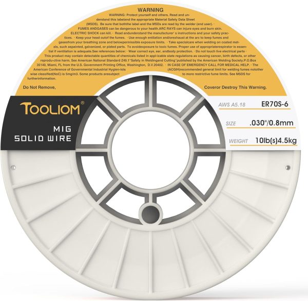 TOOLIOM ER70S-6 .030"(0.8 mm) Mild Steel MIG Solid Welding Wire on 10-Pound Spool Compatible with TL-200M TL-250M Pro - Image 5