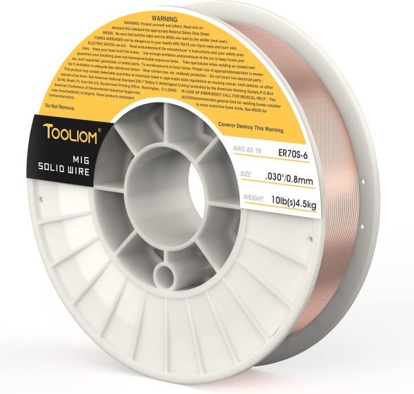 TOOLIOM ER70S-6 .030"(0.8 mm) Mild Steel MIG Solid Welding Wire on 10-Pound Spool Compatible with TL-200M TL-250M Pro - Image 6